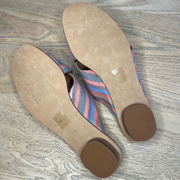 Madewell The Ruthie Crisscross Mule Rainbow Stripe Size 8 - Picture 7 of 8
